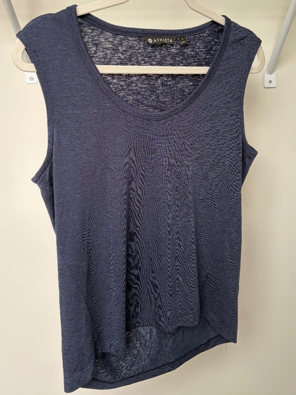 Athleta Breezy Tank Top Heathered Navy Blue Women's Small Modal Blend